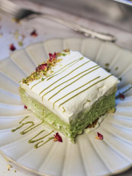 pistachio tres leches cake