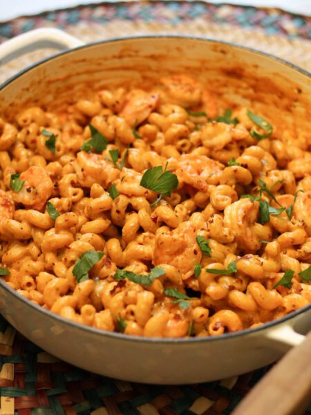 creamy shrimp tomato pasta