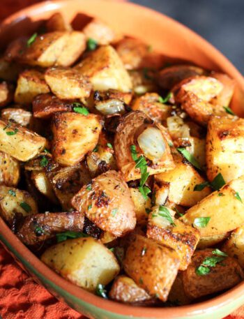 oven baked potatoes and onions